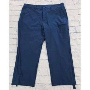 Eddie Bauer WOMENS 14 Hiking Capri Blue Pockets Stretch Adjustable Zip Ankle